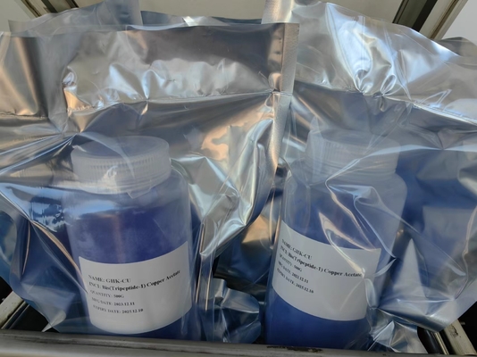 คอสเตติกความบริสุทธิ์สูง ทองแดง tripeptide-1 CAS 89030-95-5 Ghk-Cu สําหรับการป้องกันการแก่ CAS 49557-75-7