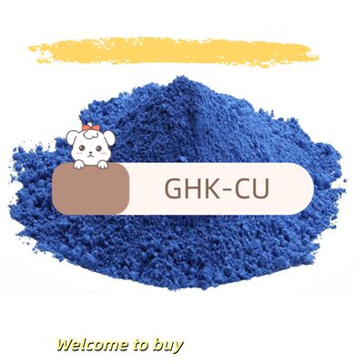 โครงสร้างโมเลกุลที่เสถียร GHK-Cu เปปไทด์ทองแดงผงสำหรับการซ่อมแซมผิวต่อต้านริ้วรอยและสูตรที่ละลายน้ำได้