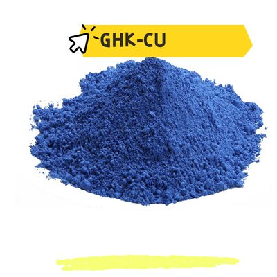 99% ความบริสุทธิ์ GHK Cu Copper Peptide Powder ส่งเสริมการผลิตคอลลาเจนและลดรอยริ้วรอย