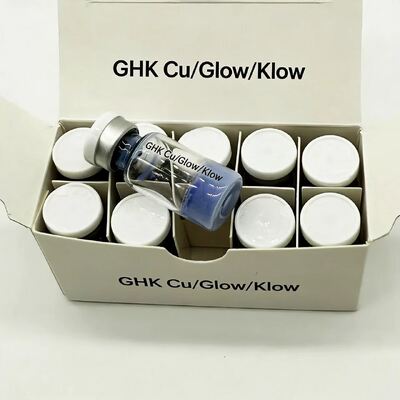 ขนาดความบริสุทธิ์สูง GHK-Cu ผง Lyophilized 100mg Vials สําหรับการซ่อมแซมผิวหนัง การวิจัย สูตรเครื่องสําอาง