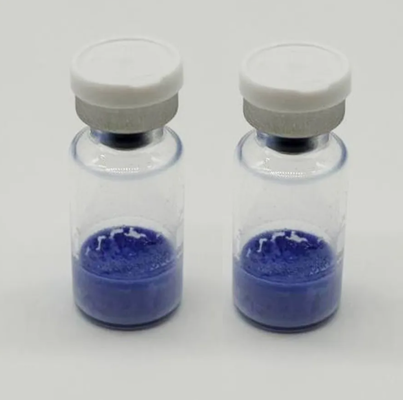 ขนาดความบริสุทธิ์สูง GHK-Cu ถัง Lyophilized Vials 50mg 100mg Copper Peptide สําหรับการวิจัยเครื่องสําอาง