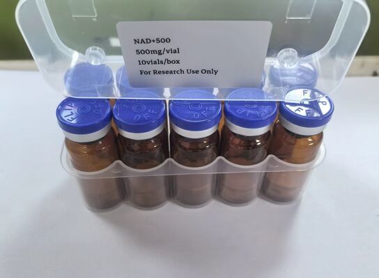 NAD+ ความบริสุทธิ์สูง Vials Lyophilized 500mg NAD สับฉีดสําหรับพลังงานและการสนับสนุนการป้องกันการแก่