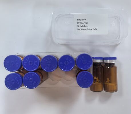 NAD+ ความบริสุทธิ์สูง Vials Lyophilized 500mg NAD สับฉีดสําหรับพลังงานและการสนับสนุนการป้องกันการแก่