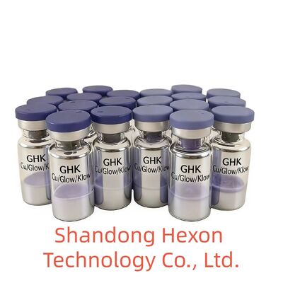 ขายปลีก GHK-Cu Copper Peptide Vials 50mg 100mg สับแห้งแบบเย็นสําหรับการวิจัยการดูแลผิว