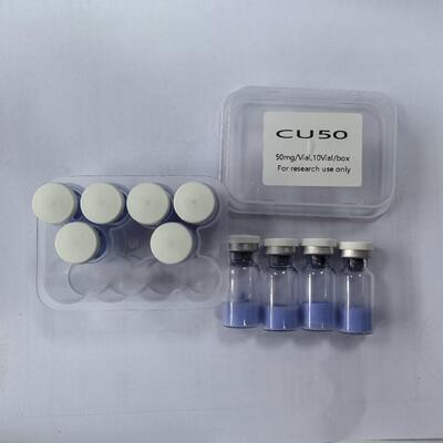 ผงเปปไทด์ทองแดง GHK-Cu พรีเมี่ยมสำหรับสูตรเครื่องสำอาง Copper Tripeptide-1 วัตถุดิบความบริสุทธิ์สูงเปปไทด์สีน้ำเงินเกรดการวิจัยที่เสถียร