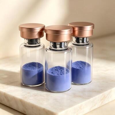 ผงเปปไทด์ทองแดง GHK-Cu ความบริสุทธิ์สูงสำหรับสูตรบำรุงผิวทองแดง Tripeptide-1 วัตถุดิบเครื่องสำอาง Blue Peptide Complex คุณภาพที่เชื่อถือได้