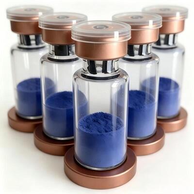 ความบริสุทธิ์สูง GHK-Cu Copper Peptide Powder สำหรับการวิจัยการดูแลผิว Copper Tripeptide-1 ส่วนผสมเครื่องสำอาง Blue Peptide สูตรเสถียร