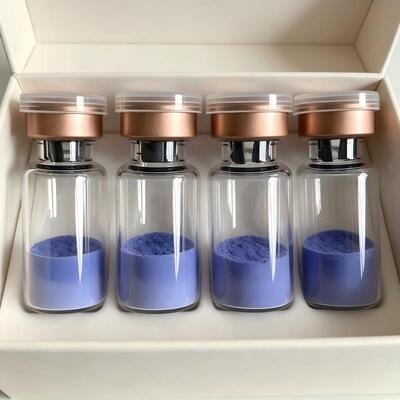 ความบริสุทธิ์สูง GHK-Cu Copper Peptide Powder Copper Tripeptide-1 สําหรับการดูแลความงาม สารประกอบ Blue Peptide เกรดการวิจัยที่มั่นคง